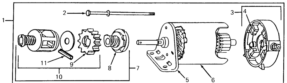 Starter Motor Diagram and Parts List for 1105 0350039U-135292100-135292399-136292100 Cub Cadet Lawn Tractor
